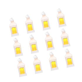 12 Pcs Decorative Candle Lantern, LED Electric Flameless Candle, Plastic LED Holder with Glass (Quantity: 12 Pieces, Color: White)